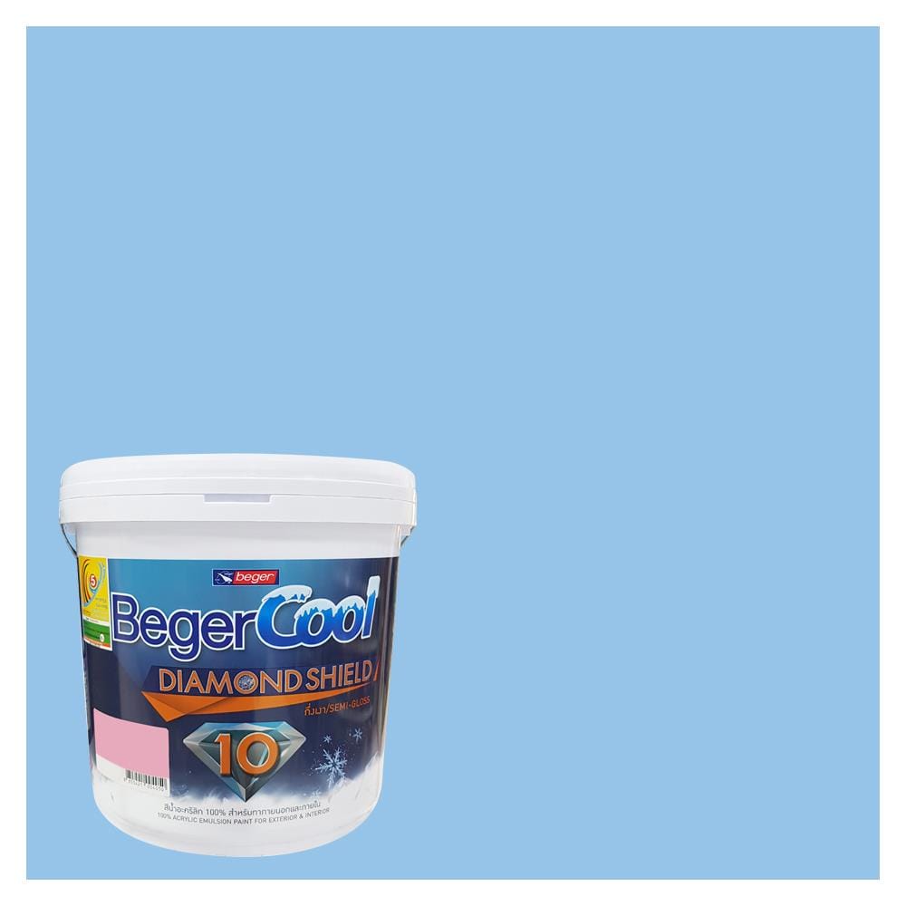 สีน้ำทาภายนอก BEGER COOL DIAMONDSHIELD 10 สี COMFORTABLE BLUE #028-4 กึ่งเงา 9 ลิตร