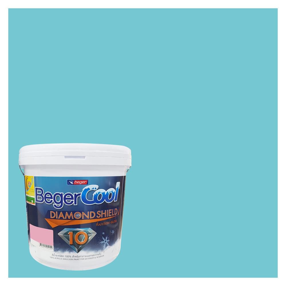 สีน้ำทาภายนอก BEGER COOL DIAMONDSHIELD 10 สี DOLPHINE BAY #041-4 กึ่งเงา 9 ลิตร