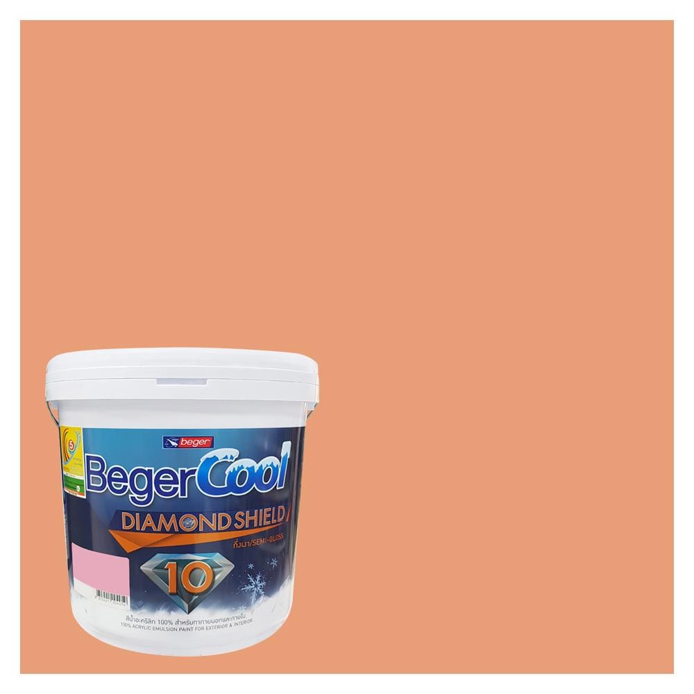 สีน้ำทาภายนอก BEGER COOL DIAMONDSHIELD 10 #104-5 สี NASTURTIUM BLOSSOM กึ่งเงา 9 ลิตร