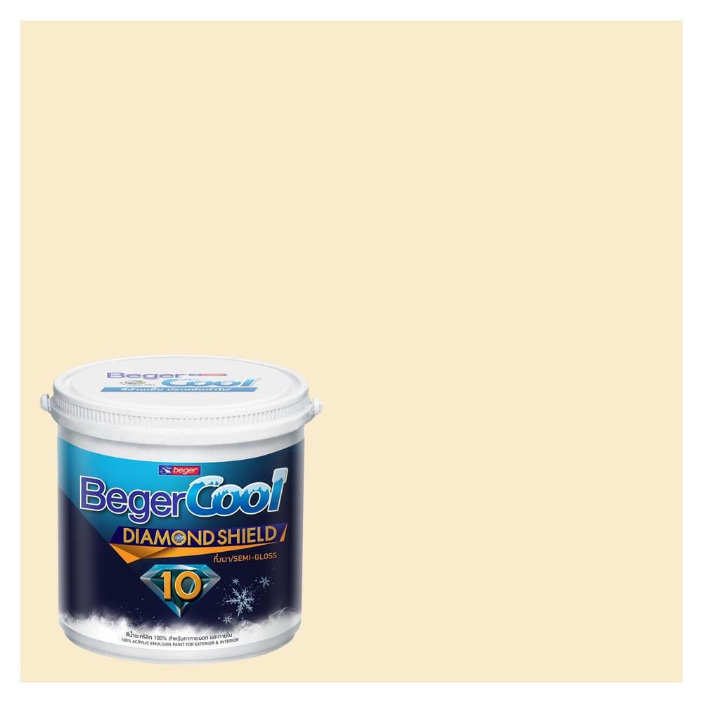 สีน้ำทาภายนอก BEGER COOL DIAMONDSHIELD 10 #099-2 สี RICH CREAM กึ่งเงา 9 ลิตร