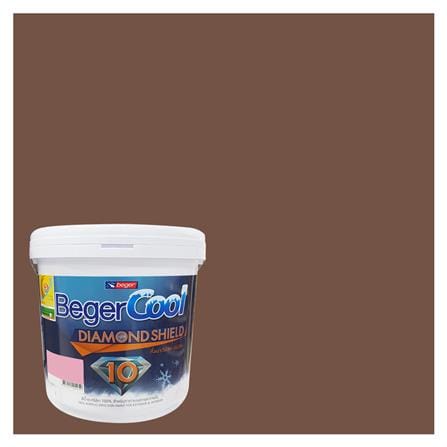 สีน้ำทาภายนอก BEGER COOL DIAMONDSHIELD 10 #178-6 สี SADDLEBAG BROWN กึ่งเงา 9 ลิตร_0