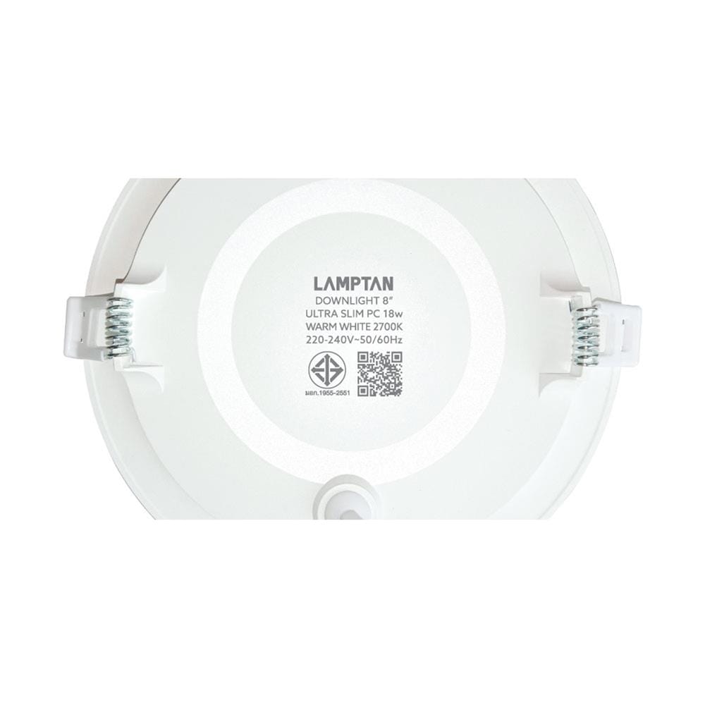 ดาวน์ไลท์ LED LAMPTAN ULTRA SLIM PC 8 นิ้ว 18 วัตต์ WARM WHITE สีขาว
