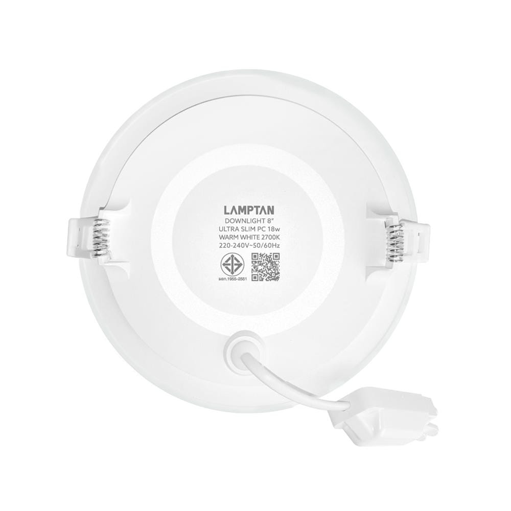 ดาวน์ไลท์ LED LAMPTAN ULTRA SLIM PC 8 นิ้ว 18 วัตต์ WARM WHITE สีขาว