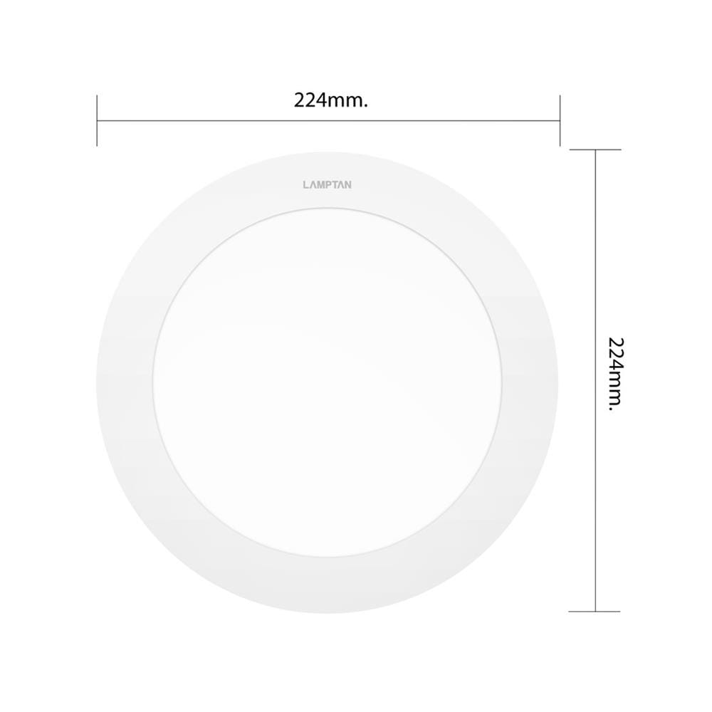 ดาวน์ไลท์ LED LAMPTAN ULTRA SLIM PC 8 นิ้ว 18 วัตต์ WARM WHITE สีขาว