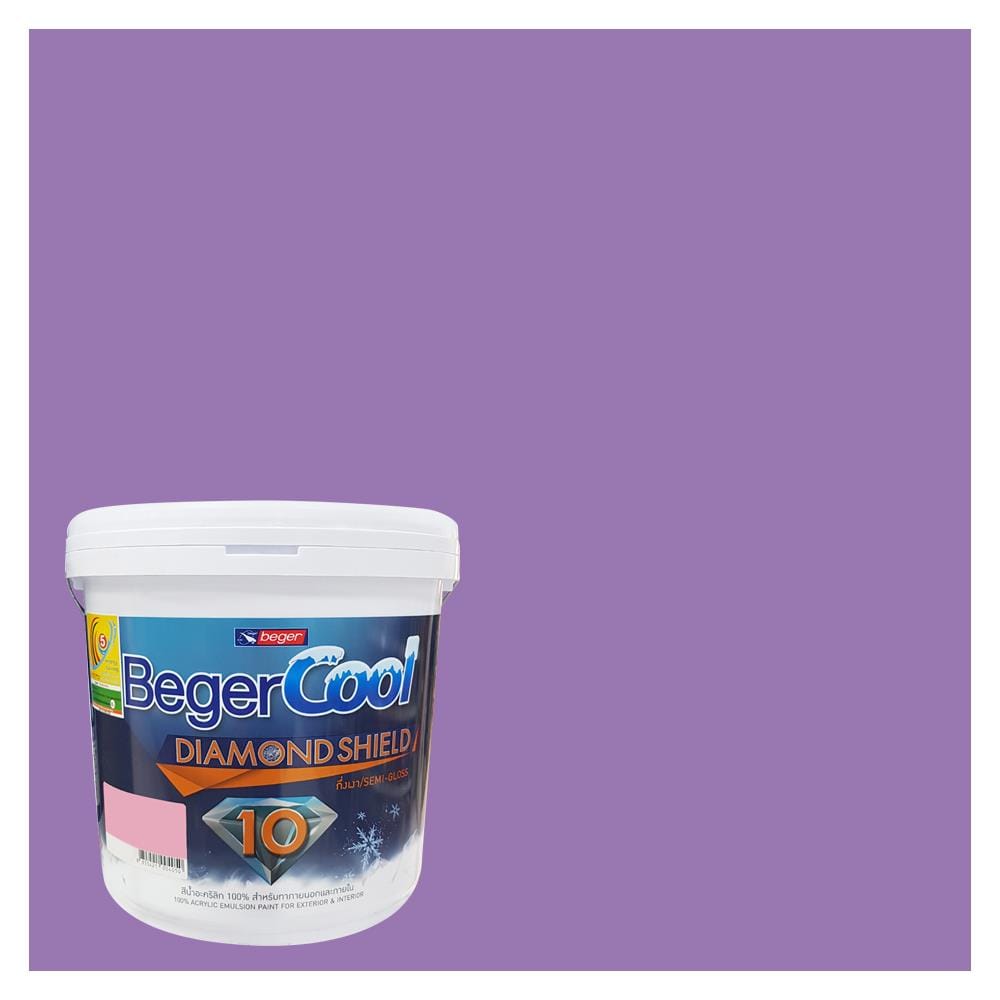 สีน้ำทาภายนอก BEGERCOOL DIAMONDSHIELD 10 #005-5 สี WISTERIA WAY กึ่งเงา 9 ลิตร