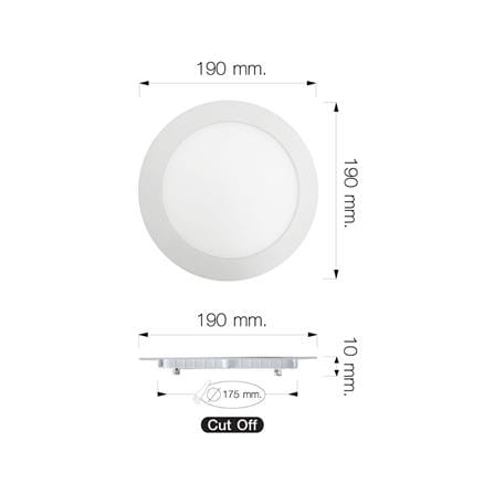 ดาวน์ไลท์ LED NAGAS ALMA SLIM 7.6 นิ้ว 16 วัตต์ WARM WHITE สีขาว_6