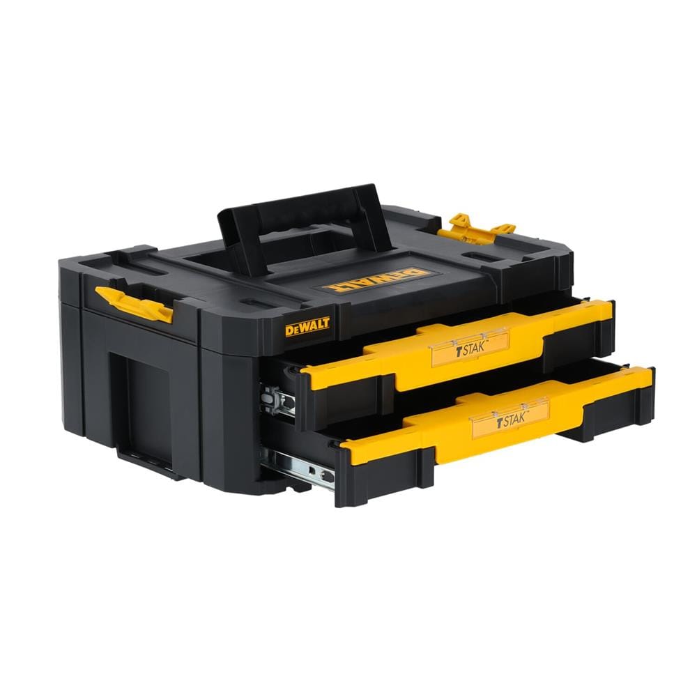 กล่องเครื่องมือพร้อมสองลิ้นชัก DEWALT TSTAK 30 กก. สีดำ/สีเหลือง