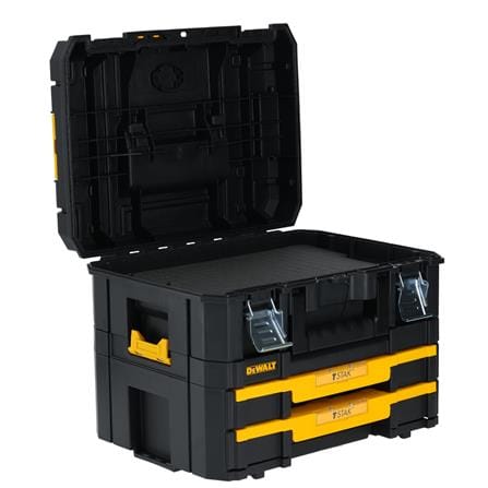 กล่องเครื่องมือพร้อมสองลิ้นชัก DEWALT TSTAK 30 กก. สีดำ/สีเหลือง_3
