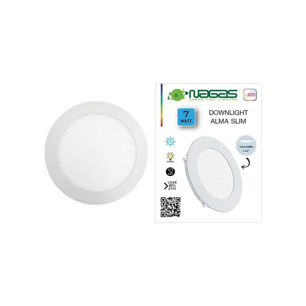 ดาวน์ไลท์ LED NAGAS ALMA SLIM 4.8 นิ้ว 7 วัตต์ DAYLIGHT สีขาว