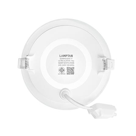 ดาวน์ไลท์ LED LAMPTAN ULTRA SLIM PC 7 นิ้ว 15 วัตต์ WARM WHITE สีขาว_2
