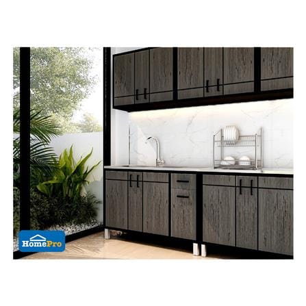 ตู้ตั้งพื้นท็อปซิงค์ 2 หลุม 1 ที่พัก CABIN CHIC 120x85x50 ซม. สี GRAY OAK_2