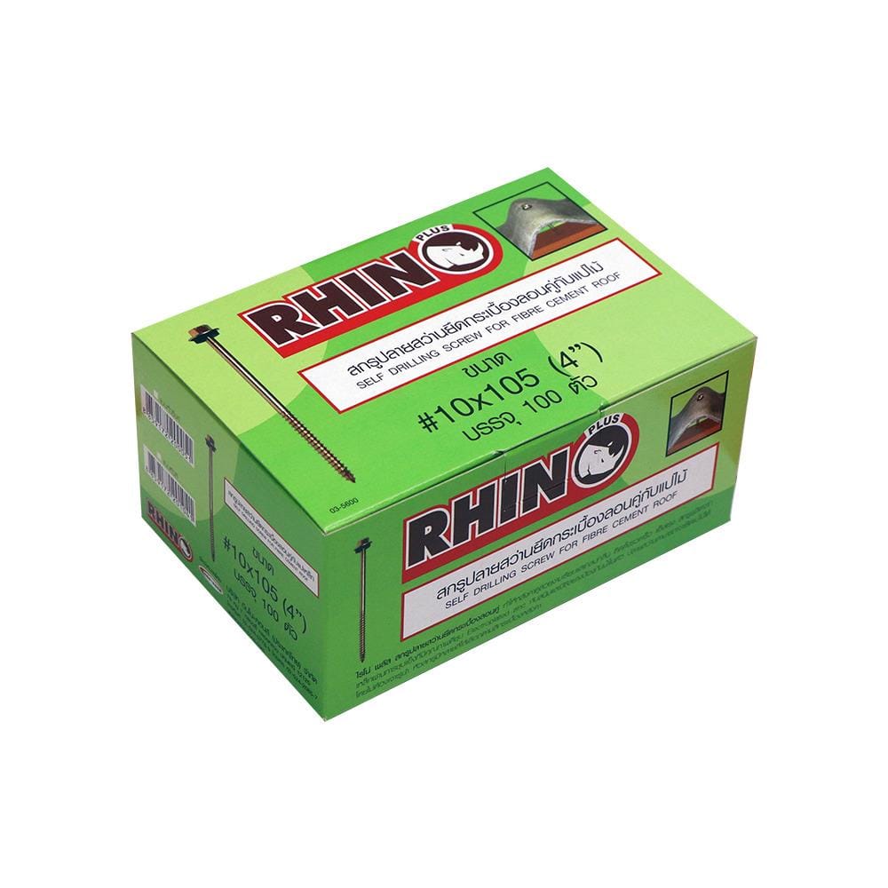 สกรูลอนคู่แปไม้ RHINO 10X105 มม. 100 ชิ้น