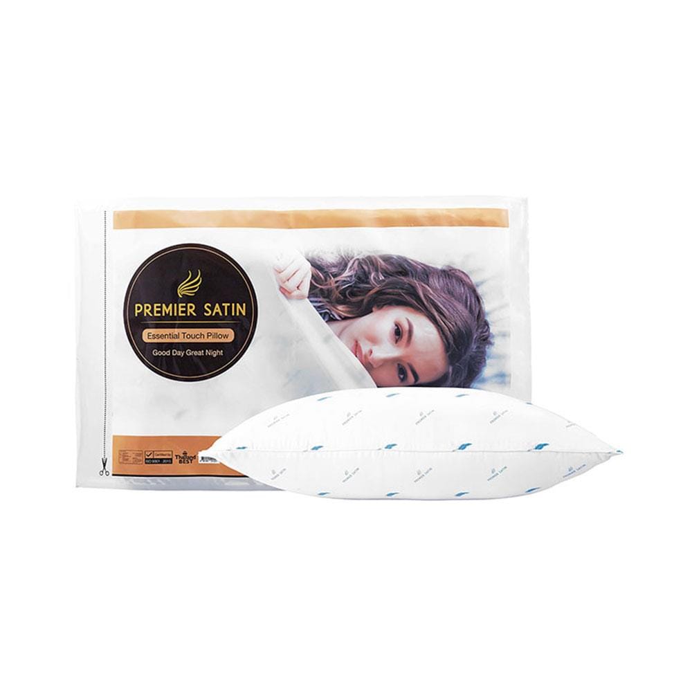 หมอนหนุนสุญญากาศ ใยสังเคราะห์ PREMIER SATIN ESSENTIAL TOUCH 19x28 นิ้ว สีขาว