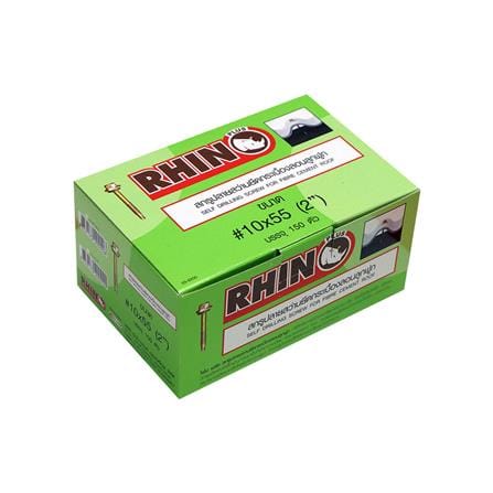 สกรูลอนลูกฟูกแปเหล็ก RHINO 10X55 มม. 150 ชิ้น_1
