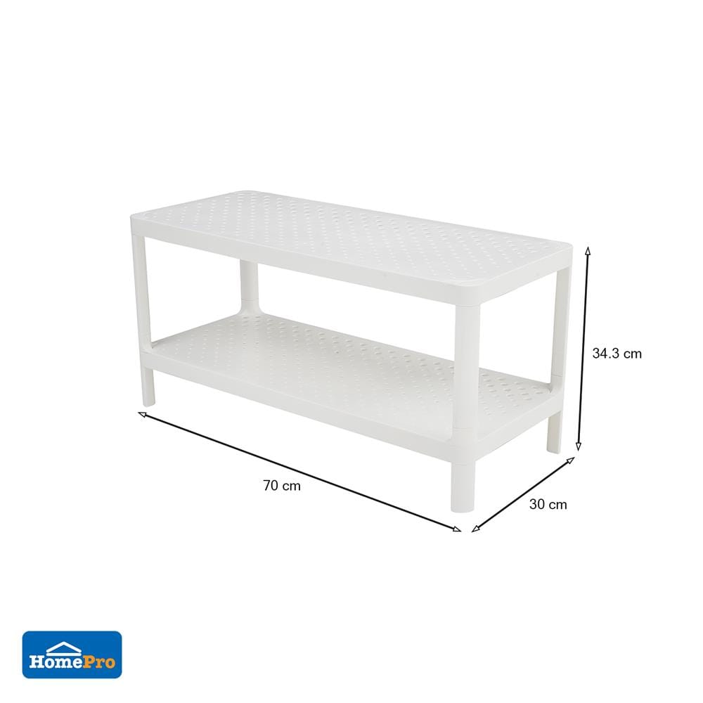 ชั้นวางรองเท้า 2 ชั้น STACKO MONO 70x30x34.3 ซม. สีขาว