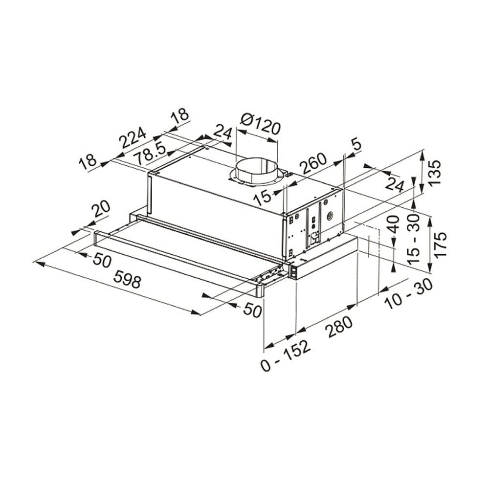 เครื่องดูดควันมาตรฐาน FRANKE FTC632 L BK 60 ซม.