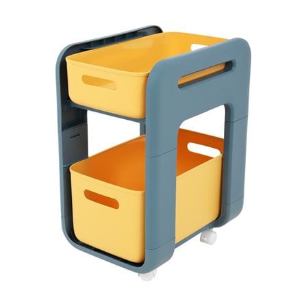 ชั้นวางของ 2 ชั้น มีล้อ STACKO MARU 25.5x38x48.5 ซม. สีเหลือง_0