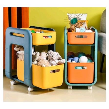 ชั้นวางของ 2 ชั้น มีล้อ STACKO MARU 25.5x38x48.5 ซม. สีเหลือง_5