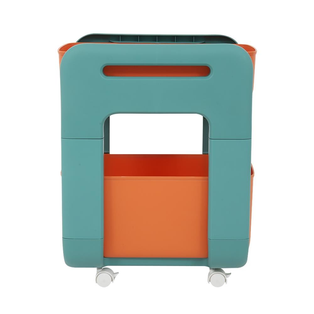 ชั้นวางของ 2 ชั้น มีล้อ STACKO MARU 25.5x38x48.5 ซม. สีส้ม
