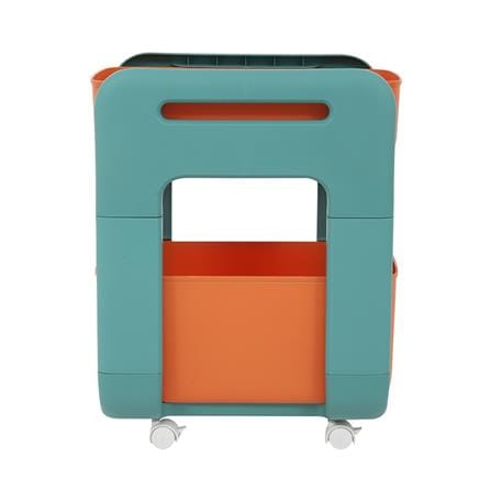 ชั้นวางของ 2 ชั้น มีล้อ STACKO MARU 25.5x38x48.5 ซม. สีส้ม_2