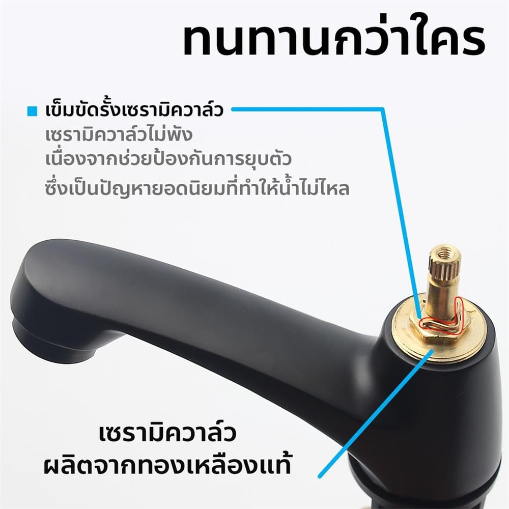 ก๊อกอ่างล้างหน้าเดี่ยวเคาน์เตอร์ DMG GL-1123 สีดำ