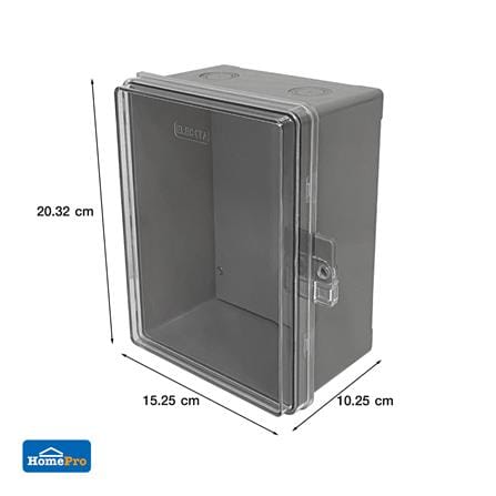 ตู้กันน้ำฝาใส ELECKTA 6x8 นิ้ว สีเทา_3