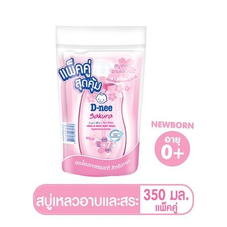 รีฟิลสบู่เหลว D-NEE ซากุระ เฮดแอนด์บอดี้วอช 350 มล. แพ็กคู่_1