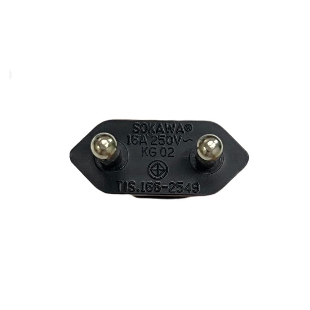 หัวปลั๊ก 2 ขากลมพร้อมสาย VKF SOKAWA 2x0.5 ตร.มม. 10 ม. สีดำ
