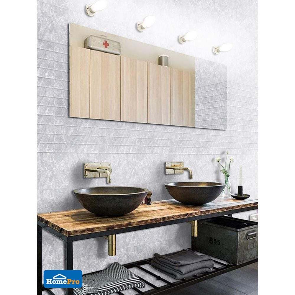 กระเบื้องผนัง 12x18 นิ้ว COTTO บลิซ บริค เทา (EXC) II 1.08M2