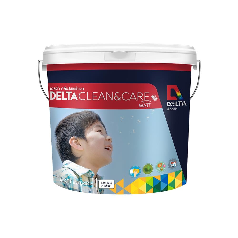 สีน้ำทาภายใน DELTA CLEAN&CARE #00 BASE B ด้าน 2.5 แกลลอน
