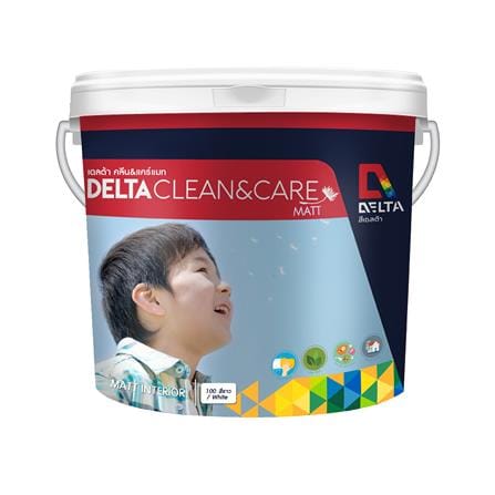 สีน้ำทาภายใน DELTA CLEAN&CARE BASE D ด้าน 1 แกลลอน_0
