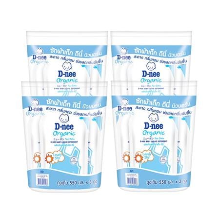 น้ำยาซักผ้าเด็ก D-NEE NEWBORN LOVELY SKY 550 มล. สีฟ้า (12 ชิ้น)