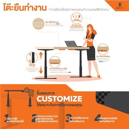 โต๊ะทำงานปรับระดับ ERGOTREND SIT 2 STAND GEN5 180 ซม. สี SHIMO ASH/ขาว_6