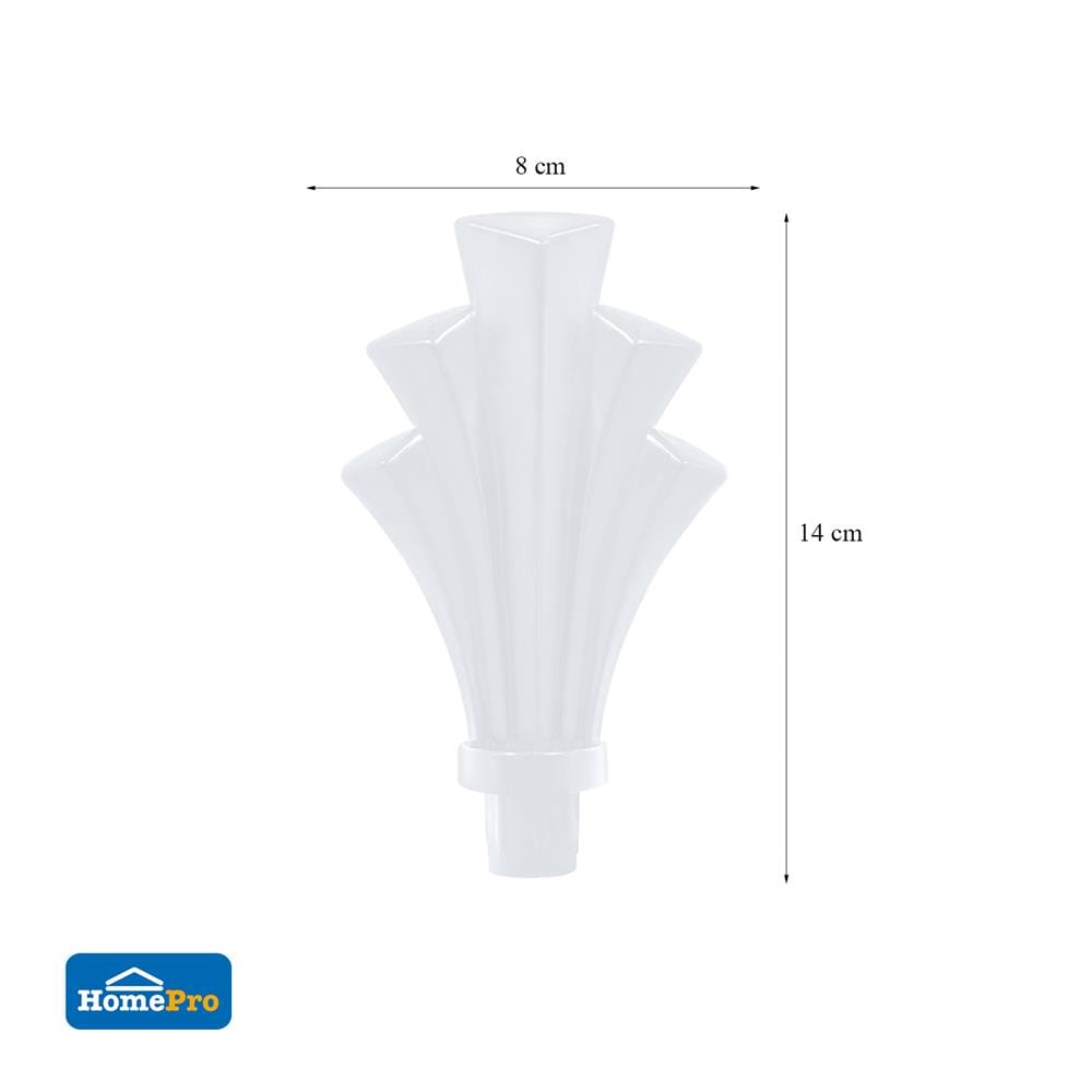 หัว-ท้ายรางม่าน HOME LIVING STYLE FAN 25 มม.  สีขาว