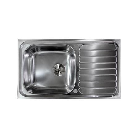 ซิงค์ฝัง 1หลุม 1ที่พัก KARAT FAUCET KK-01-011H-63 สีเงิน_0