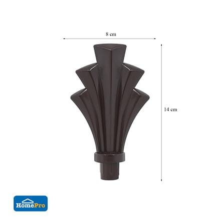 หัว-ท้ายรางม่าน HOME LIVING STYLE FAN 25 มม. สีน้ำตาล_4