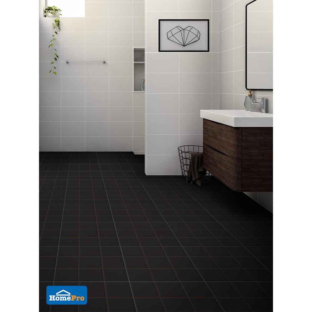 กระเบื้องพื้น 40x40 ซม. CERGRES มาเร่ ดำ A 0.96M2