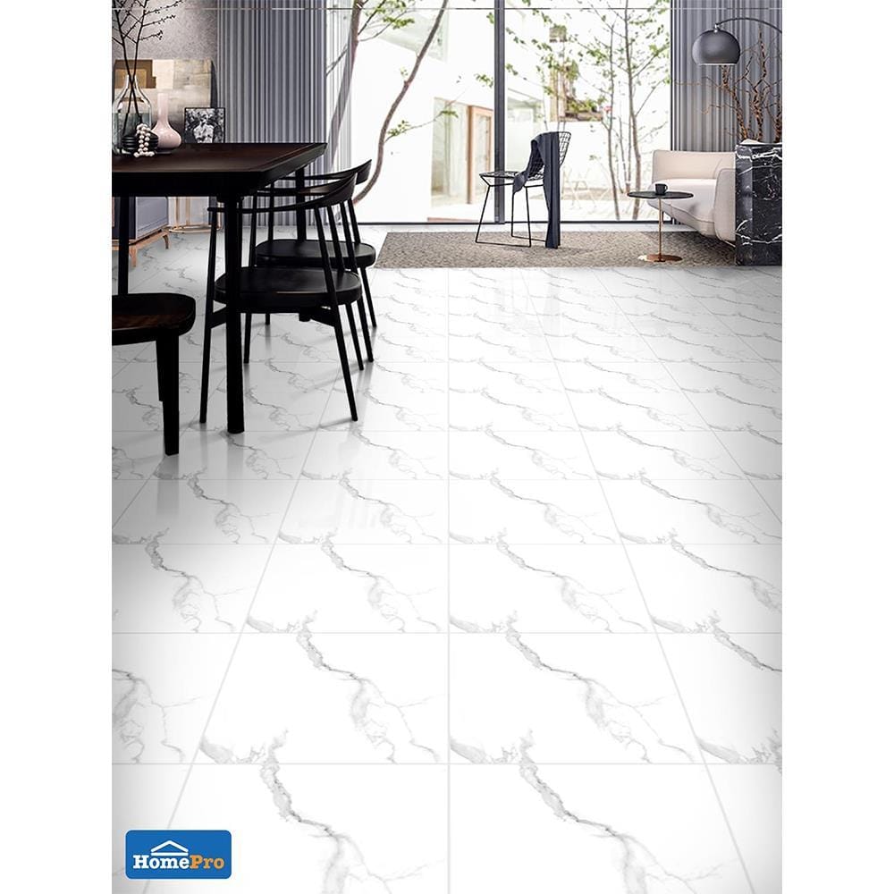 กระเบื้องพื้น 40x40 ซม. TARA กัวซามาร์เบิ้ล ขาว 0.96M2