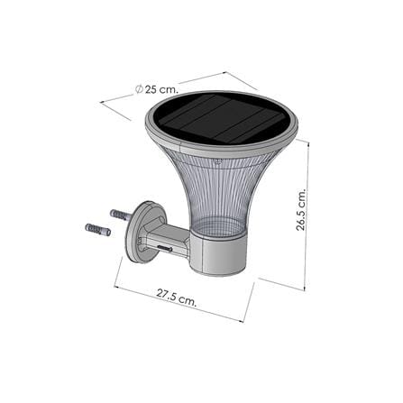 ไฟผนังภายนอก SOLAR CARINI MARTIN W01 3 วัตต์ DAYLIGHT สีดำ_5