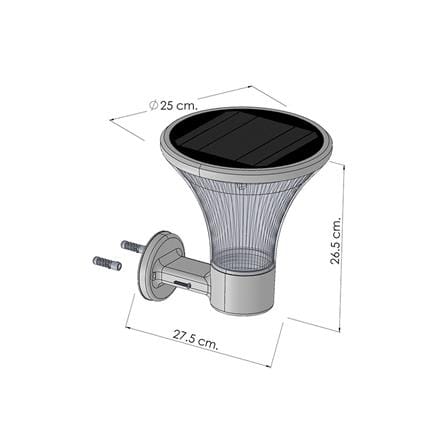 ไฟผนังภายนอก SOLAR CARINI MARTIN W01 3 วัตต์ WARMWHITE สีดำ_5