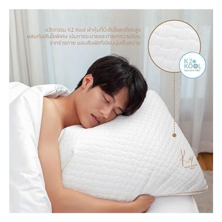 หมอนหนุน ใยสังเคราะห์ KOMFY KOOL HOTEL FIRM 73.6x48.2x15 ซม. สีขาว_4