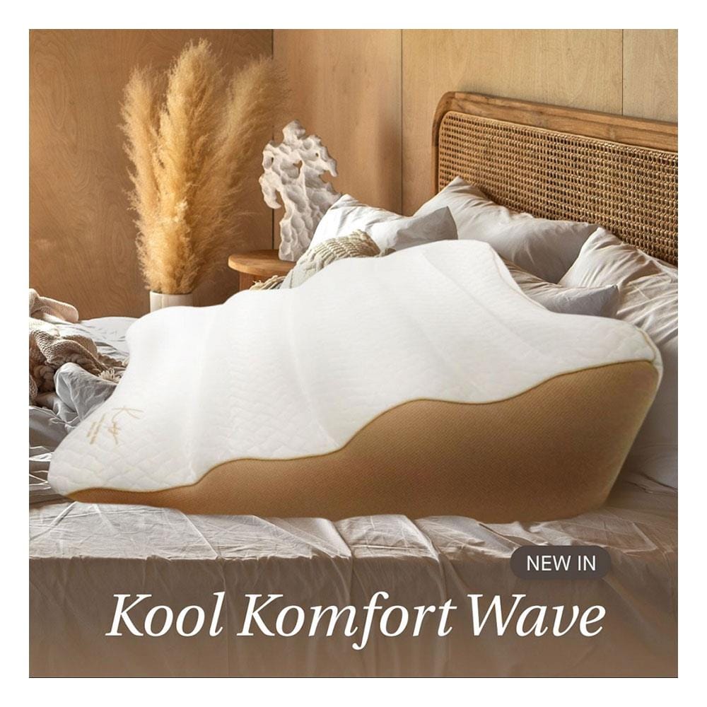 หมอนสุขภาพ ใยสังเคราะห์ KOMFY KOOL KOMFORT WAVE 82x70x27.5 ซม. สีขาว