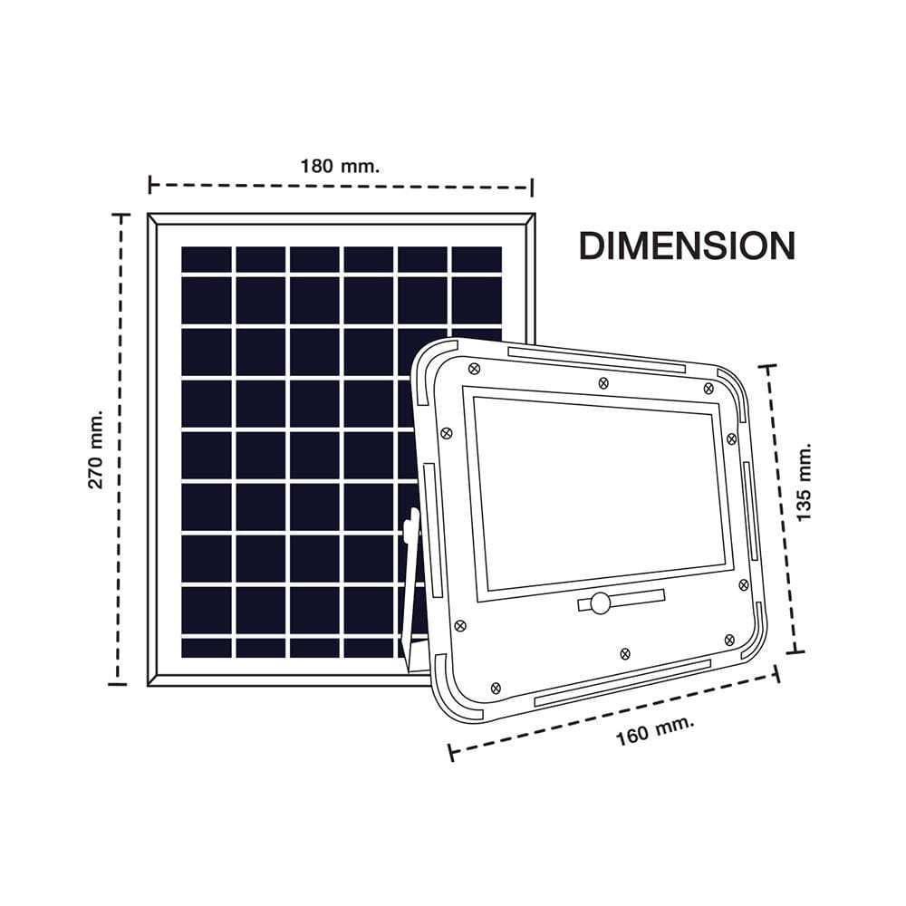 ไฟสปอตไลท์ SOLAR RACER FLOODLIGHT 60 วัตต์ DAYLIGHT สีดำ