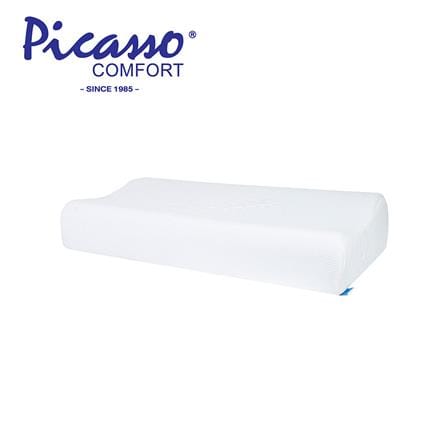 หมอนสุขภาพ เมมโมรี่โฟม PICASSO CONTOUR 61x36x12 ซม. สีขาว_0