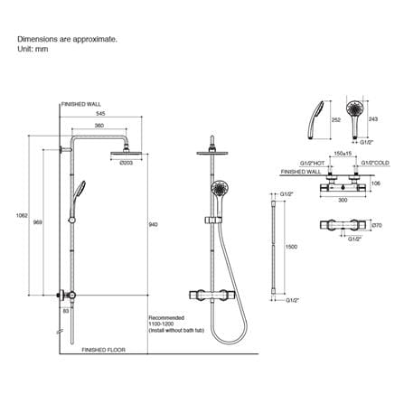 ฝักบัว RAIN SHOWER ผสม KOHLER K-32403T-7-CP_1
