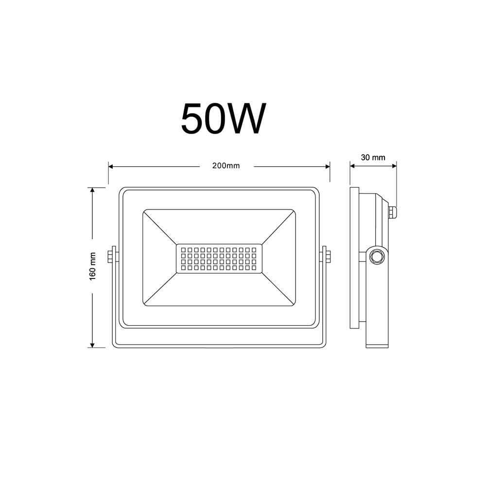 สปอตไลท์ภายนอก LED SHINING FLOOD LIGHT 50 วัตต์ DAYLIGHT
