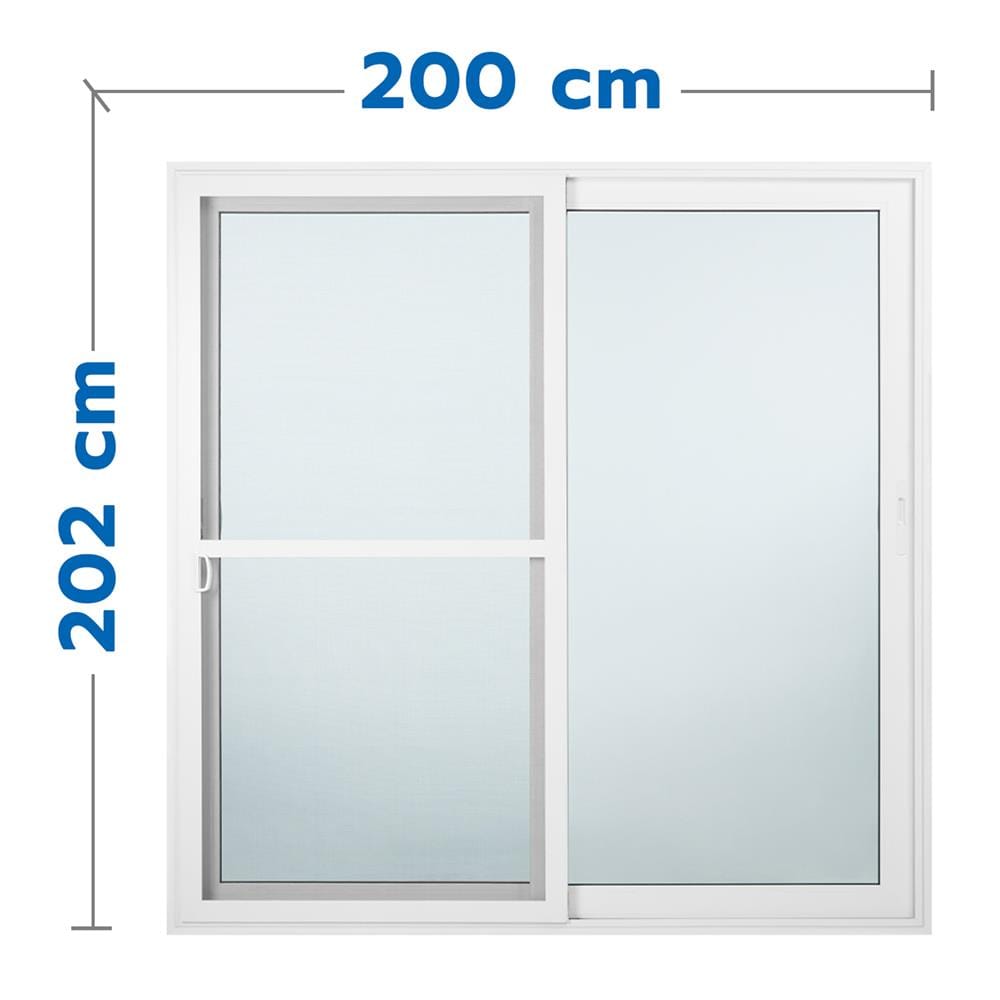ประตูบานเลื่อน ไวนิล S-S มุ้ง WINDSOR 200X202 ซม. สีขาว
