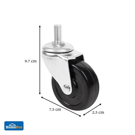 ลูกล้อยาง DEXZON 197075-M12 3 นิ้ว สีดำ_2