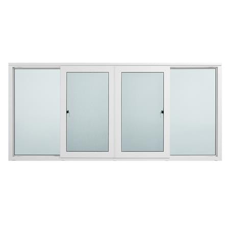 หน้าต่างบานเลื่อน ไวนิล F-S-S-F มุ้ง WINDSOR 240X110 ซม. สีขาว_2