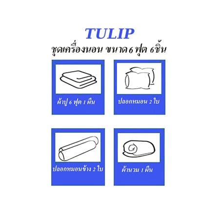 ชุดผ้าปูที่นอน 6 ฟุต 6 ชิ้น TULIP IN THE MOMENT 60235-DL407_4